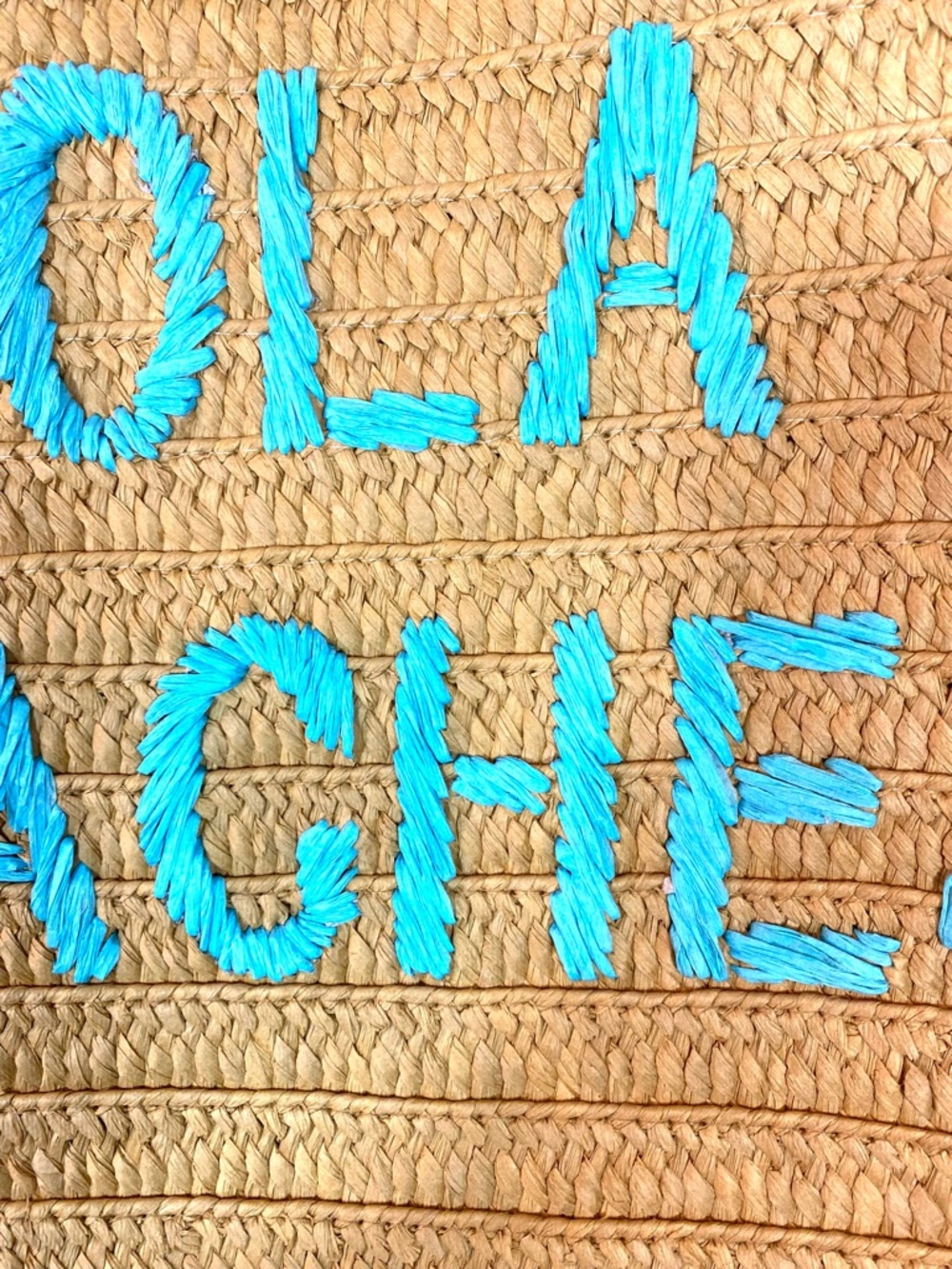 BTB California Hola Beaches Straw Tote - Turquoise - Picture 3 of 9